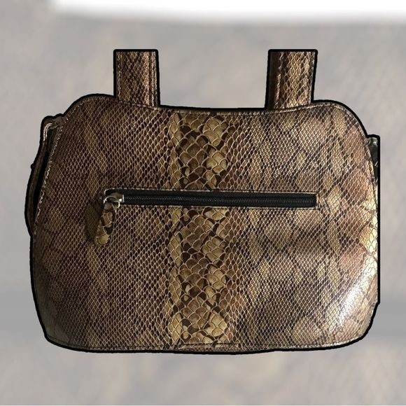 Leather Snake Print Bag Shouder/Hand Straps 12” x 8” - Picture 9 of 10